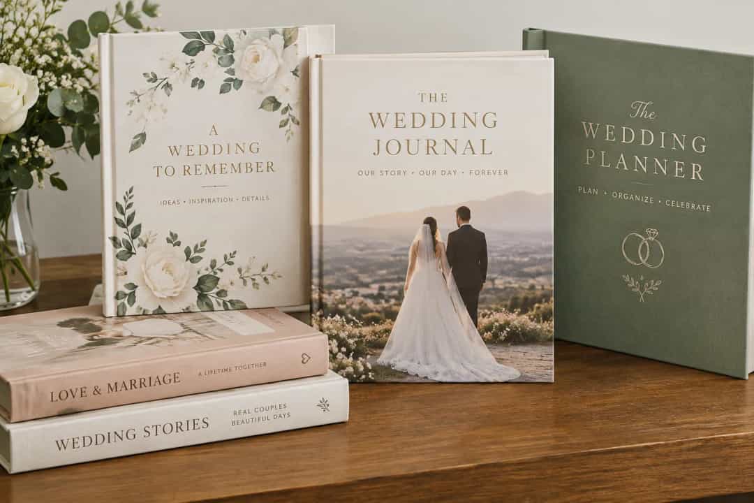 Premium wedding album materials and personalization options