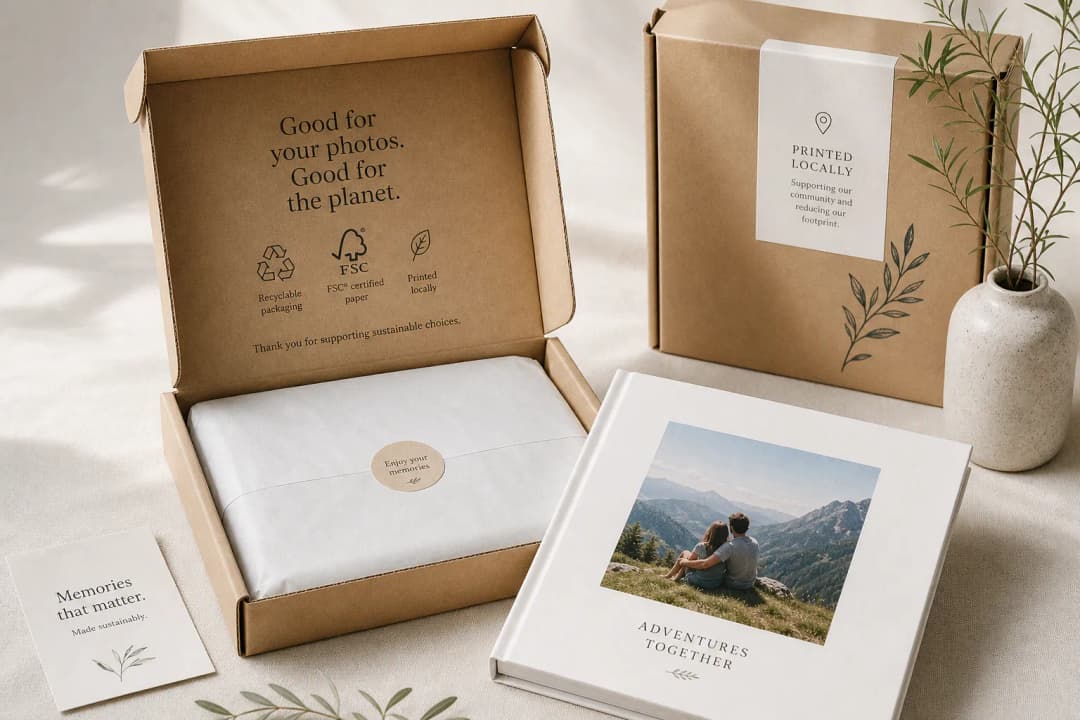 Umweltfreundliche Fotoalbum-Verpackung und nachhaltige Materialien